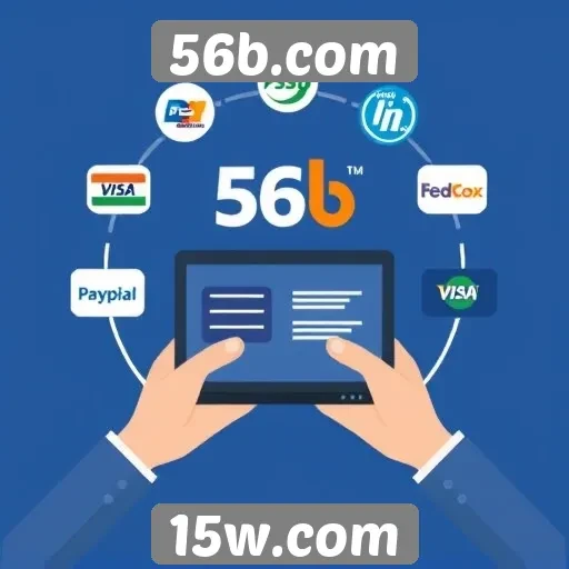 Comparação de métodos de pagamento aceitos no 56b.com